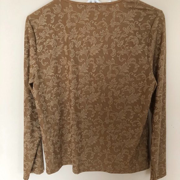Pretty Floral Brown / Tan Long Sleeve Shirt - Picture 2 of 2